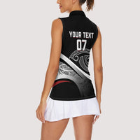 Aotearoa Maori Rugby Custom Women Sleeveless Polo Shirt Kapa O Pango LT7 - Polynesian Pride