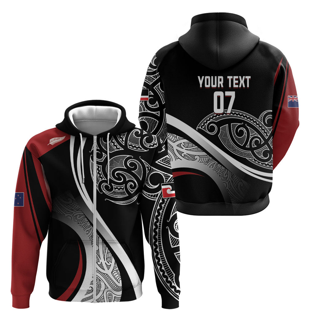 Aotearoa Maori Rugby Custom Zip Hoodie Kapa O Pango LT7 - Polynesian Pride