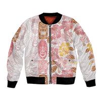 Christmas Aloha Hawaii Tiki Bomber Jacket Hibiscus Spring Colors - Polynesian Pride