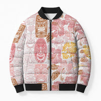 Christmas Aloha Hawaii Tiki Bomber Puffer Jacket Hibiscus Spring Colors - Polynesian Pride