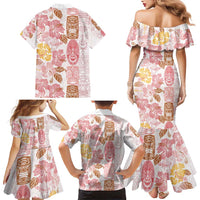Christmas Aloha Hawaii Tiki Family Matching Mermaid Dress and Hawaiian Shirt Hibiscus Spring Colors - Polynesian Pride