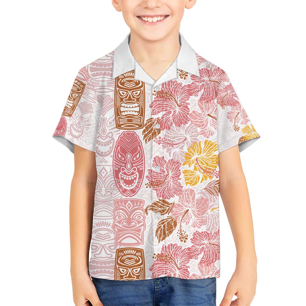 Christmas Aloha Hawaii Tiki Family Matching Puletasi and Hawaiian Shirt Hibiscus Spring Colors - Polynesian Pride