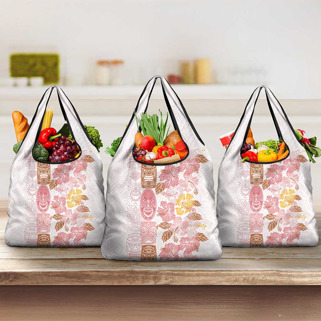 Christmas Aloha Hawaii Tiki Grocery Bag Hibiscus Spring Colors - Polynesian Pride