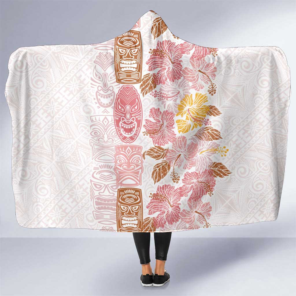Christmas Aloha Hawaii Tiki Hooded Blanket Hibiscus Spring Colors - Polynesian Pride