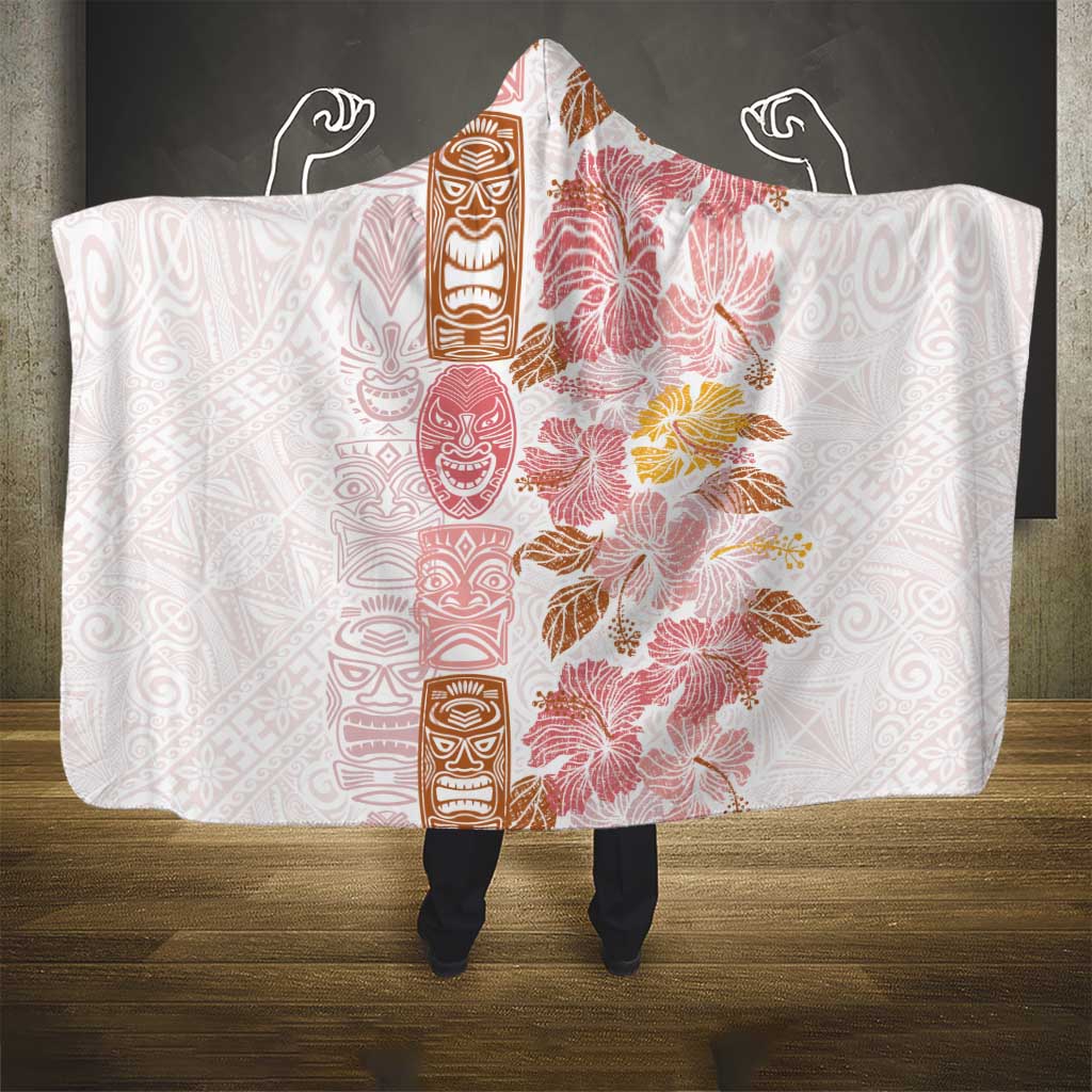 Christmas Aloha Hawaii Tiki Hooded Blanket Hibiscus Spring Colors - Polynesian Pride