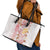 Christmas Aloha Hawaii Tiki Leather Tote Bag Hibiscus Spring Colors - Polynesian Pride