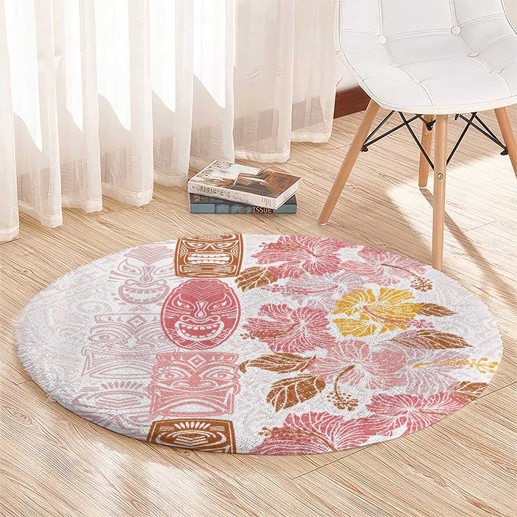 Christmas Aloha Hawaii Tiki Round Carpet Hibiscus Spring Colors - Polynesian Pride