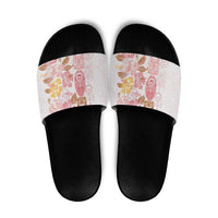 Christmas Aloha Hawaii Tiki Slide Sandals Hibiscus Spring Colors - Polynesian Pride