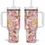Christmas Aloha Hawaii Tiki Tumbler With Handle Hibiscus Spring Colors - Polynesian Pride