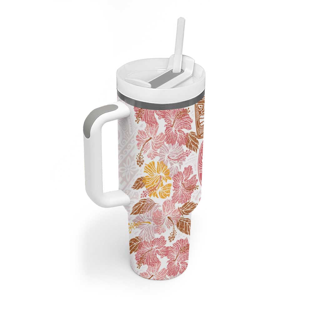 Christmas Aloha Hawaii Tiki Tumbler With Handle Hibiscus Spring Colors - Polynesian Pride