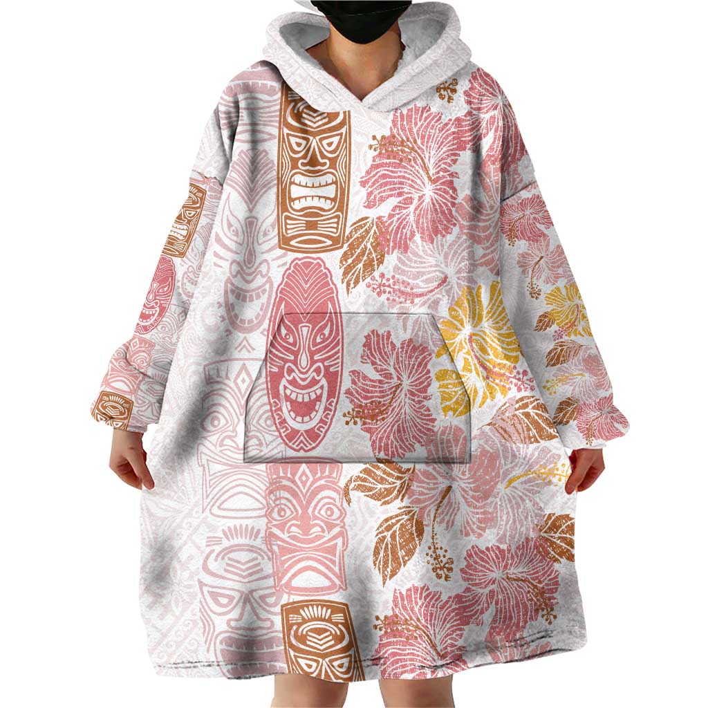 Christmas Aloha Hawaii Tiki Wearable Blanket Hoodie Hibiscus Spring Colors - Polynesian Pride