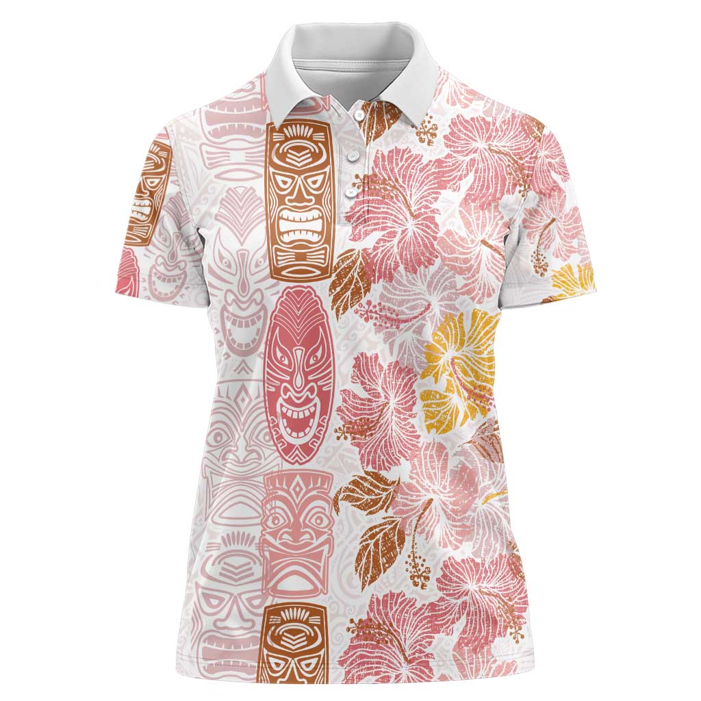 Christmas Aloha Hawaii Tiki Women Polo Shirt Hibiscus Spring Colors - Polynesian Pride