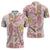 Christmas Aloha Hawaii Tiki Zipper Polo Shirt Hibiscus Spring Colors - Polynesian Pride
