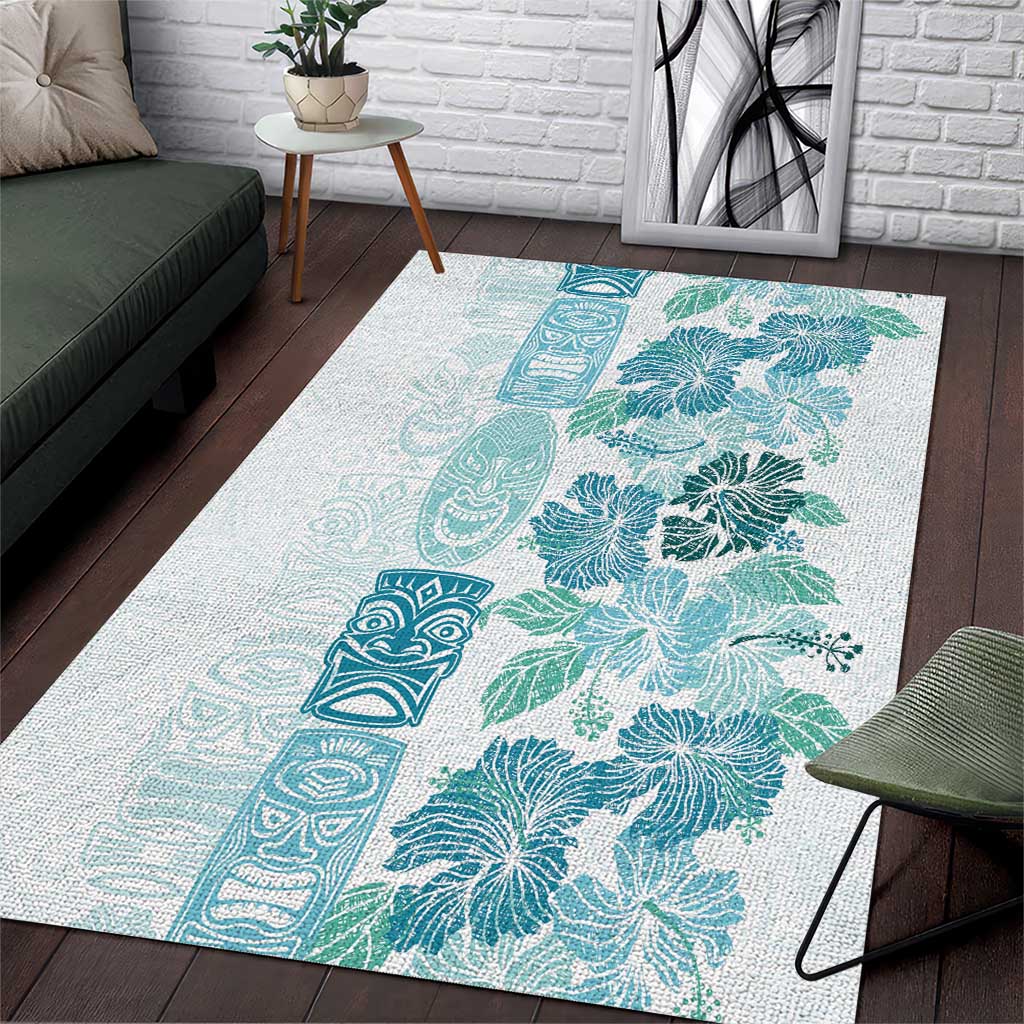 Christmas Aloha Hawaii Tiki Area Rug Hibiscus Summer Colors - Polynesian Pride