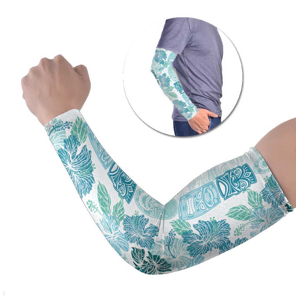 Christmas Aloha Hawaii Tiki Arm Sleeves Hibiscus Summer Colors - Polynesian Pride