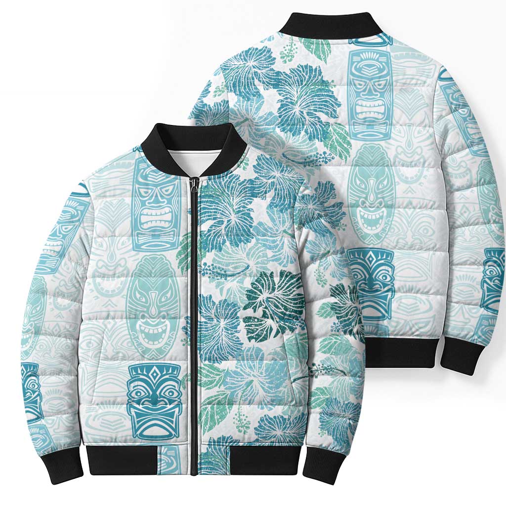 Christmas Aloha Hawaii Tiki Bomber Puffer Jacket Hibiscus Summer Colors - Polynesian Pride