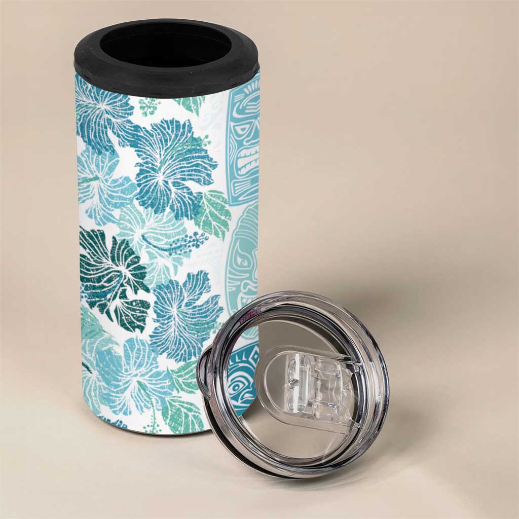 Christmas Aloha Hawaii Tiki 4 in 1 Can Cooler Tumbler Hibiscus Summer Colors - Polynesian Pride