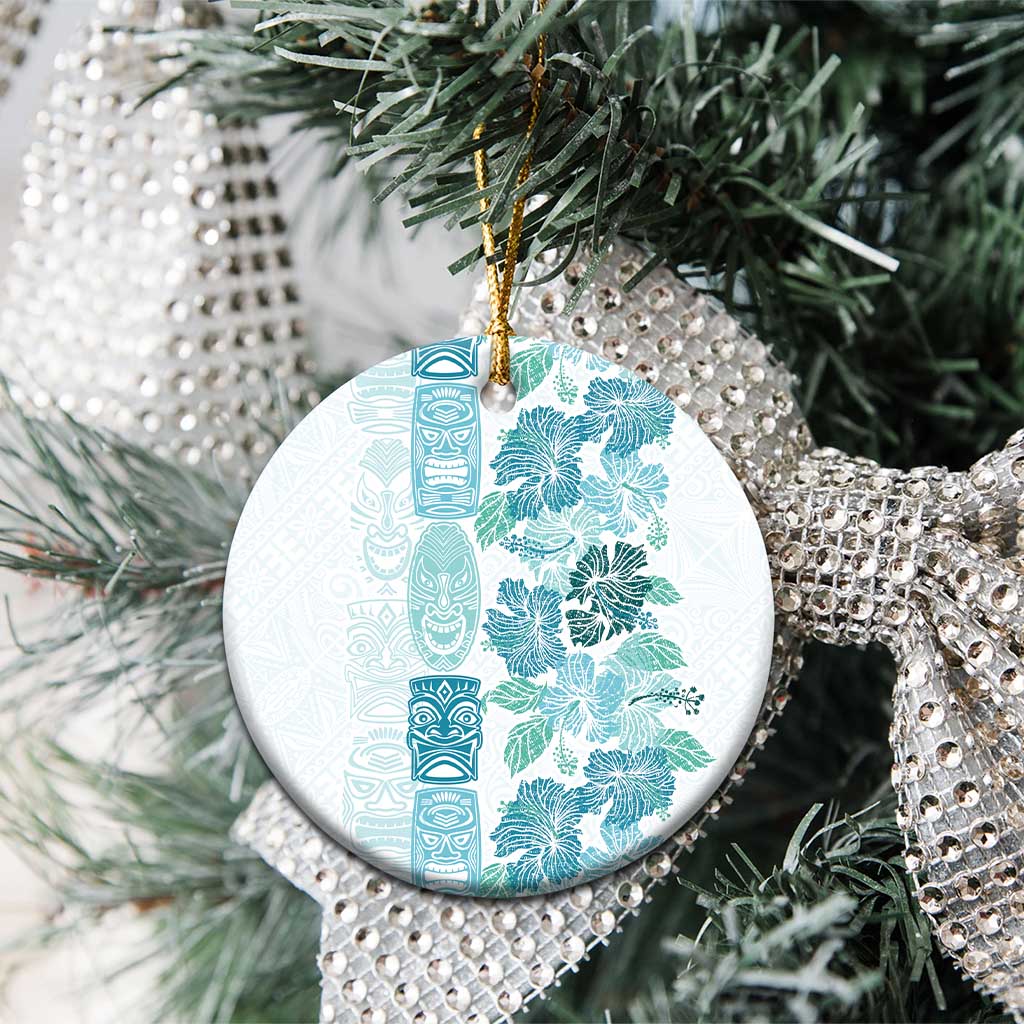 Christmas Aloha Hawaii Tiki Ceramic Ornament Hibiscus Summer Colors - Polynesian Pride