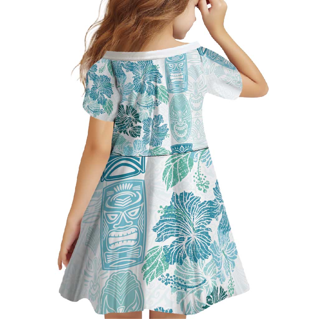 Christmas Aloha Hawaii Tiki Family Matching Long Sleeve Bodycon Dress and Hawaiian Shirt Hibiscus Summer Colors - Polynesian Pride