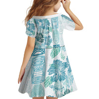 Christmas Aloha Hawaii Tiki Family Matching Off The Shoulder Long Sleeve Dress and Hawaiian Shirt Hibiscus Summer Colors - Polynesian Pride