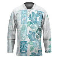 Christmas Aloha Hawaii Tiki Hockey Jersey Hibiscus Summer Colors - Polynesian Pride
