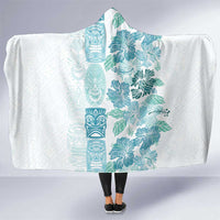 Christmas Aloha Hawaii Tiki Hooded Blanket Hibiscus Summer Colors - Polynesian Pride