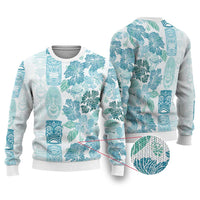 Christmas Aloha Hawaii Tiki Ugly Christmas Sweater Hibiscus Summer Colors - Polynesian Pride