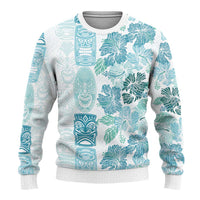 Christmas Aloha Hawaii Tiki Ugly Christmas Sweater Hibiscus Summer Colors - Polynesian Pride