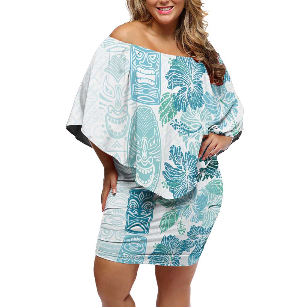 Christmas Aloha Hawaii Tiki Off Shoulder Short Dress Hibiscus Summer Colors - Polynesian Pride
