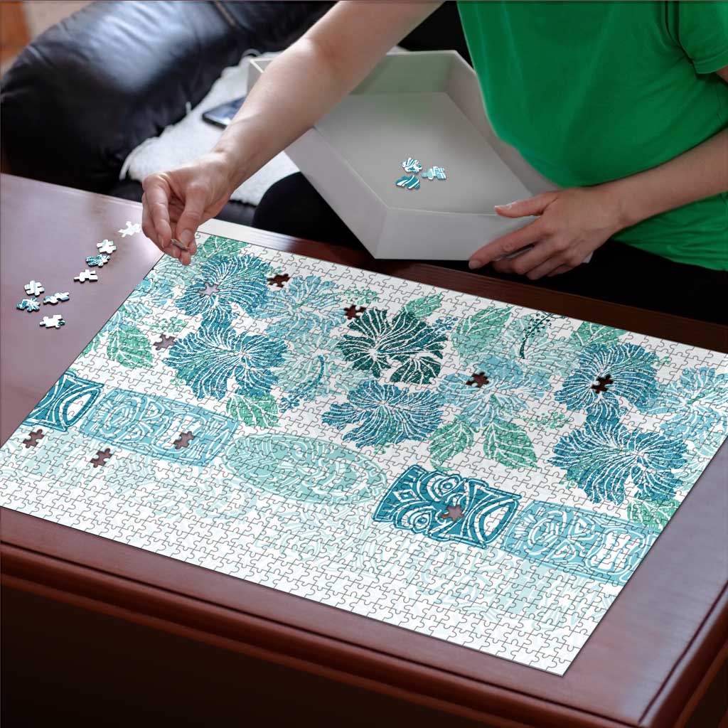 Christmas Aloha Hawaii Tiki Puzzle Hibiscus Summer Colors - Polynesian Pride