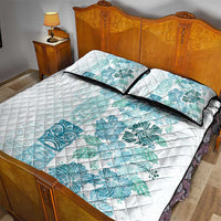 Christmas Aloha Hawaii Tiki Quilt Bed Set Hibiscus Summer Colors - Polynesian Pride