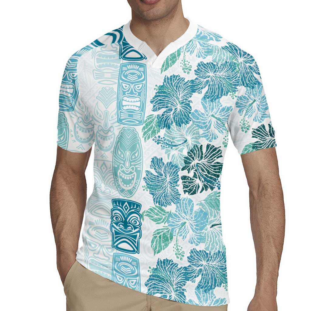 Christmas Aloha Hawaii Tiki Rugby Jersey Hibiscus Summer Colors - Polynesian Pride