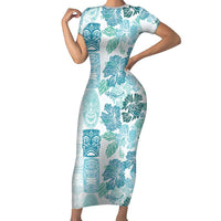 Christmas Aloha Hawaii Tiki Short Sleeve Bodycon Dress Hibiscus Summer Colors - Polynesian Pride