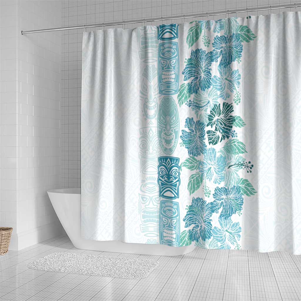Christmas Aloha Hawaii Tiki Shower Curtain Hibiscus Summer Colors - Polynesian Pride