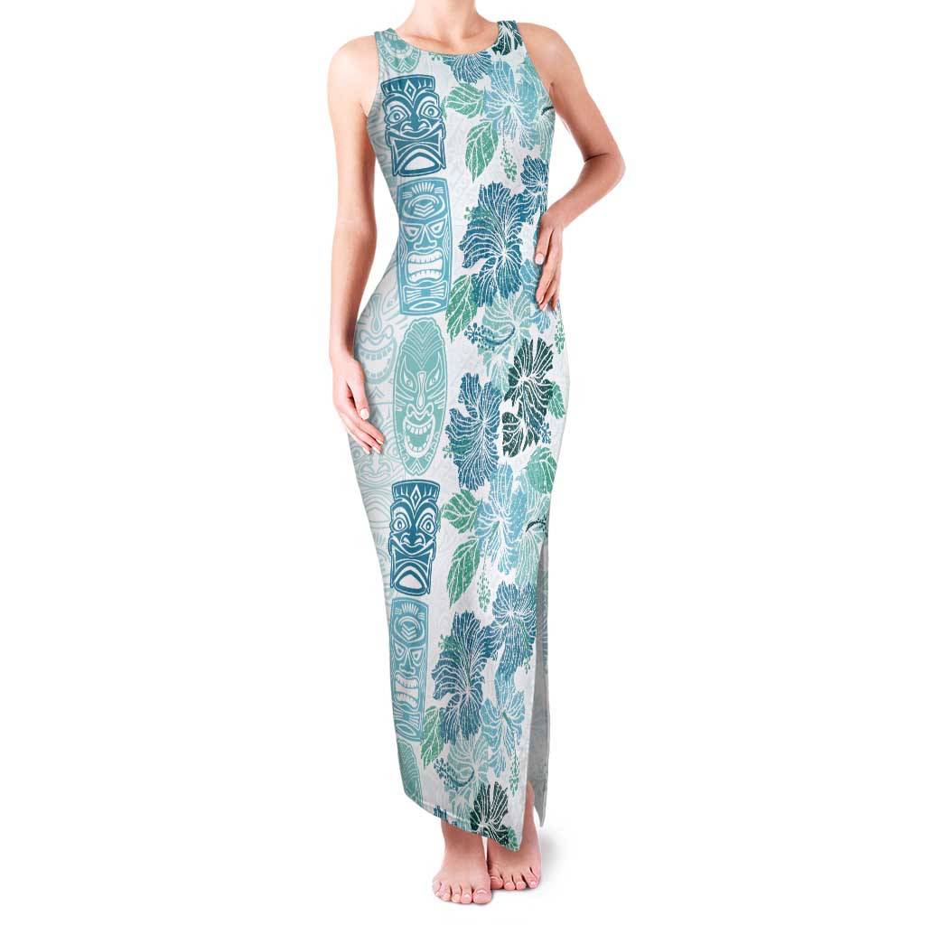 Christmas Aloha Hawaii Tiki Tank Maxi Dress Hibiscus Summer Colors - Polynesian Pride
