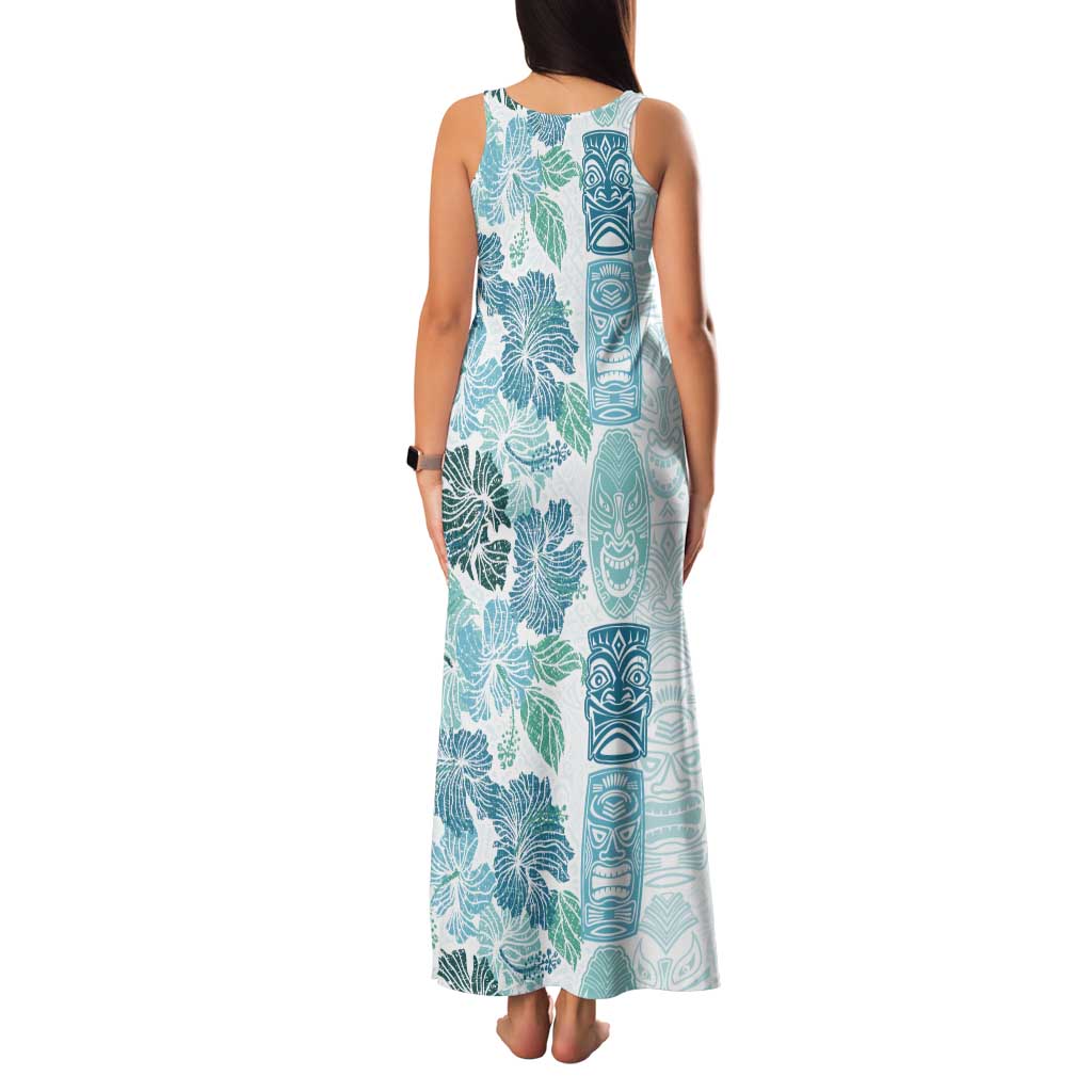 Christmas Aloha Hawaii Tiki Tank Maxi Dress Hibiscus Summer Colors - Polynesian Pride