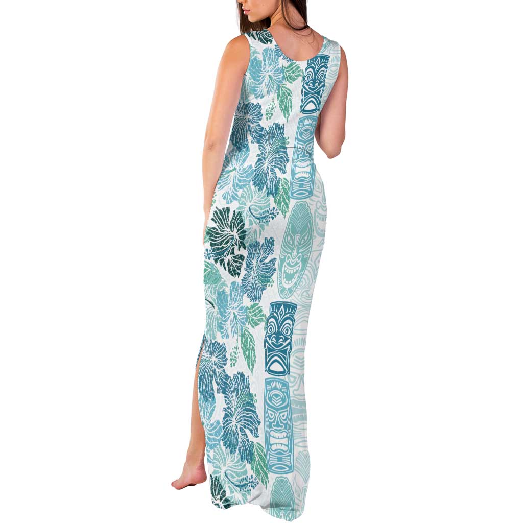 Christmas Aloha Hawaii Tiki Tank Maxi Dress Hibiscus Summer Colors - Polynesian Pride