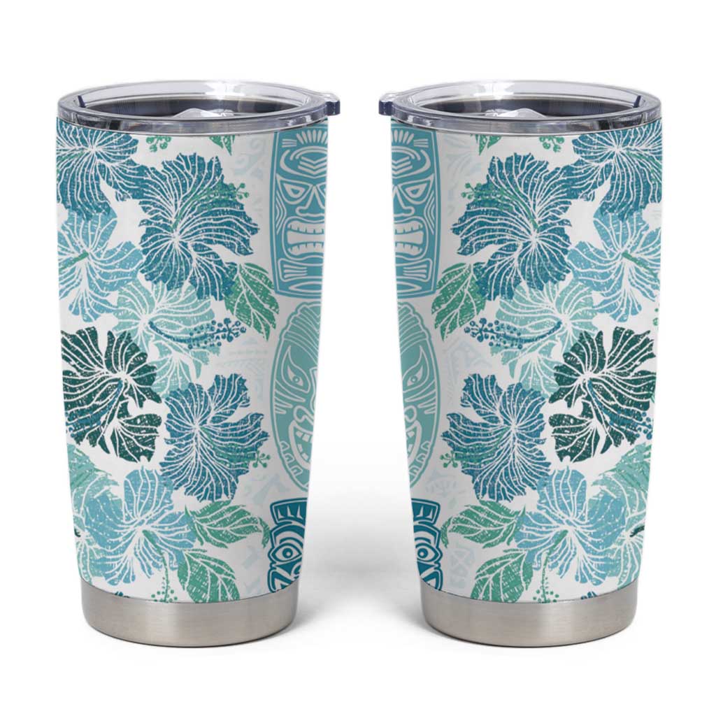 Christmas Aloha Hawaii Tiki Tumbler Cup Hibiscus Summer Colors - Polynesian Pride