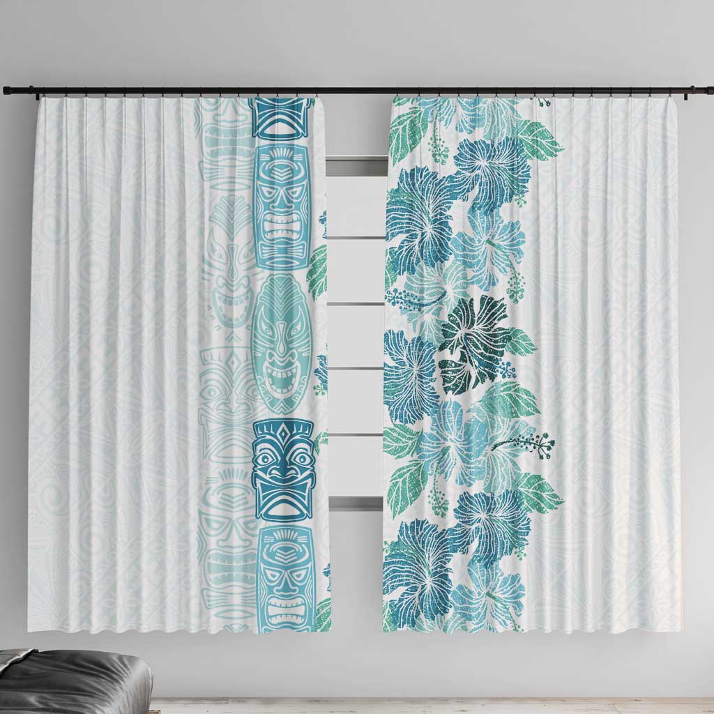 Christmas Aloha Hawaii Tiki Window Curtain Hibiscus Summer Colors - Polynesian Pride