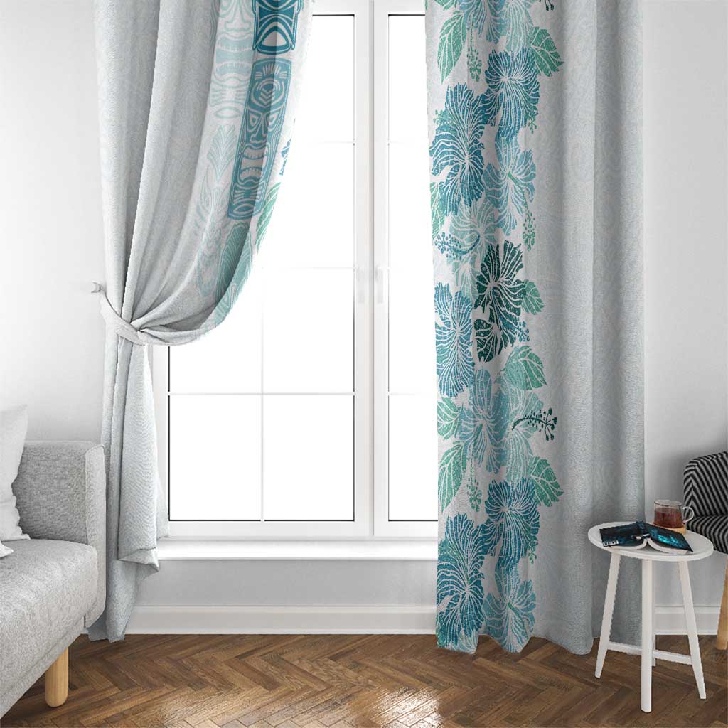 Christmas Aloha Hawaii Tiki Window Curtain Hibiscus Summer Colors - Polynesian Pride