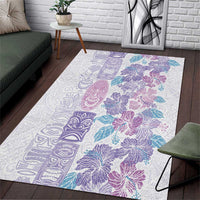 Christmas Aloha Hawaii Tiki Area Rug Hibiscus Winter Colors - Polynesian Pride