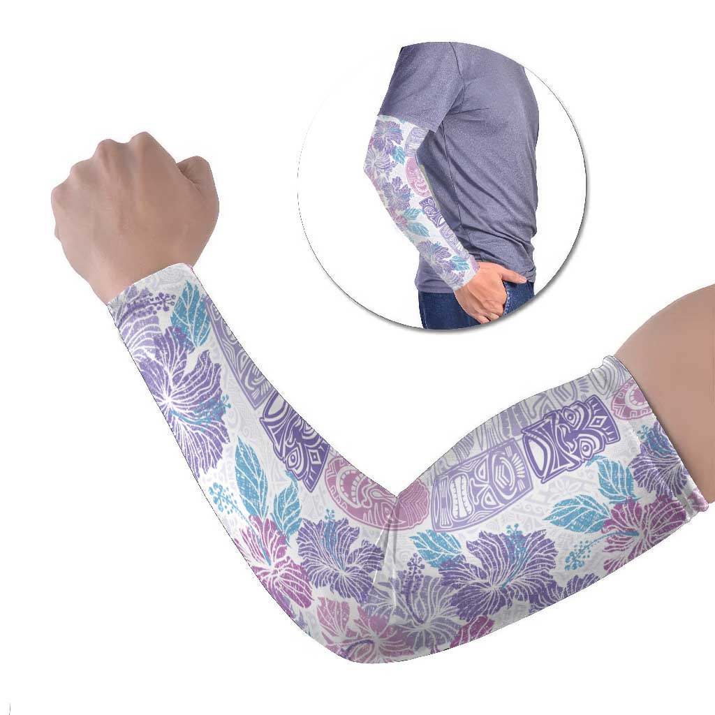 Christmas Aloha Hawaii Tiki Arm Sleeves Hibiscus Winter Colors - Polynesian Pride