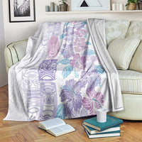 Christmas Aloha Hawaii Tiki Blanket Hibiscus Winter Colors - Polynesian Pride