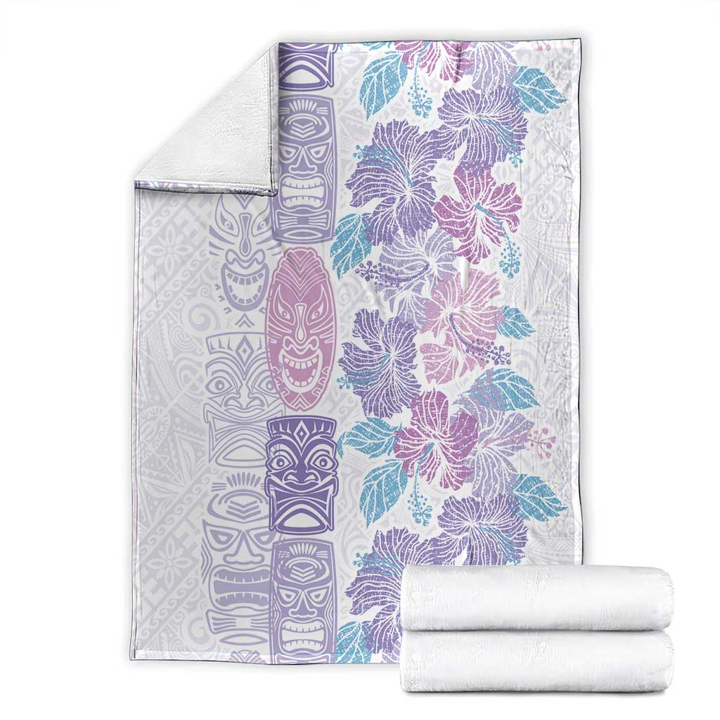 Christmas Aloha Hawaii Tiki Blanket Hibiscus Winter Colors - Polynesian Pride