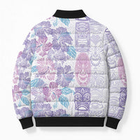 Christmas Aloha Hawaii Tiki Bomber Puffer Jacket Hibiscus Winter Colors - Polynesian Pride