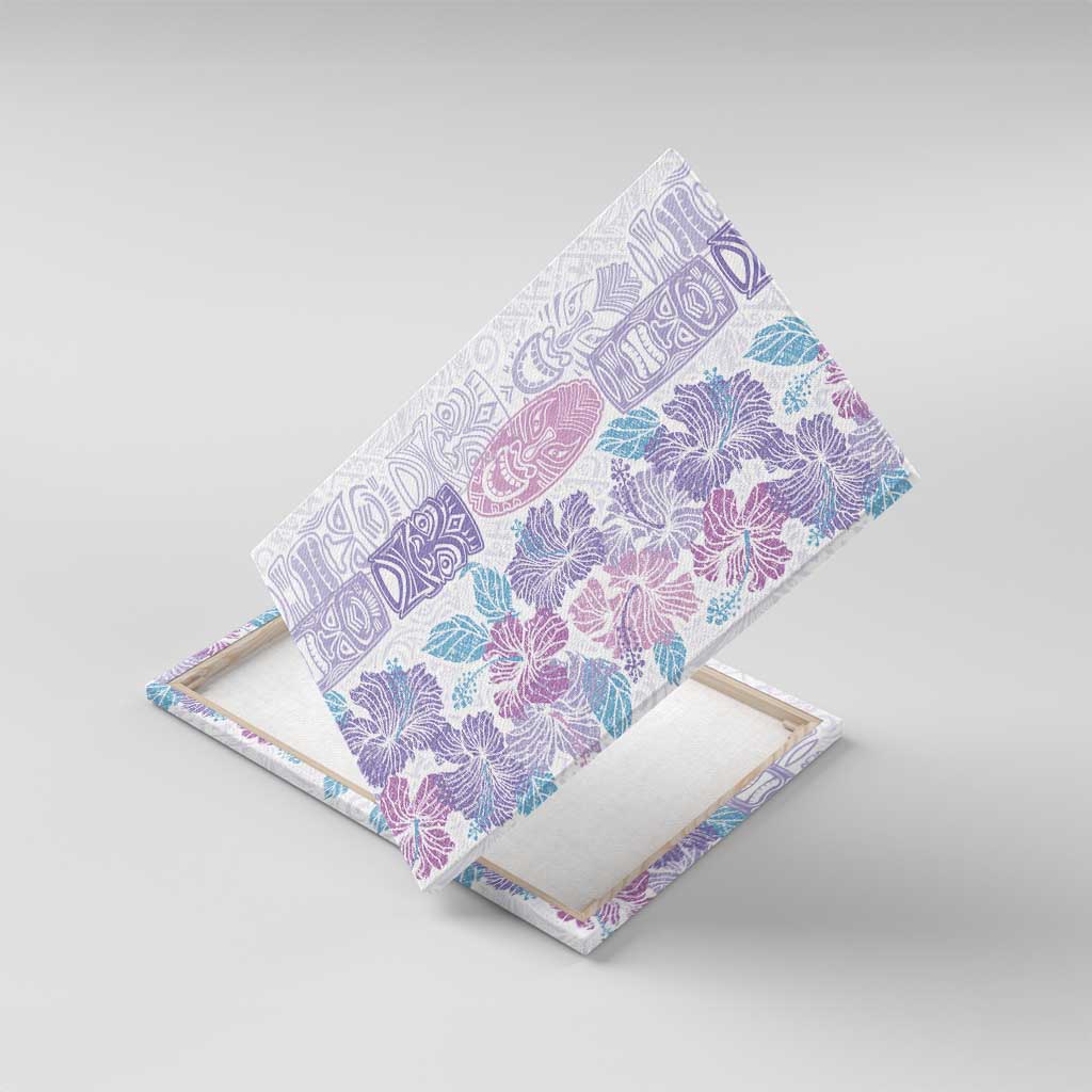 Christmas Aloha Hawaii Tiki Canvas Wall Art Hibiscus Winter Colors - Polynesian Pride