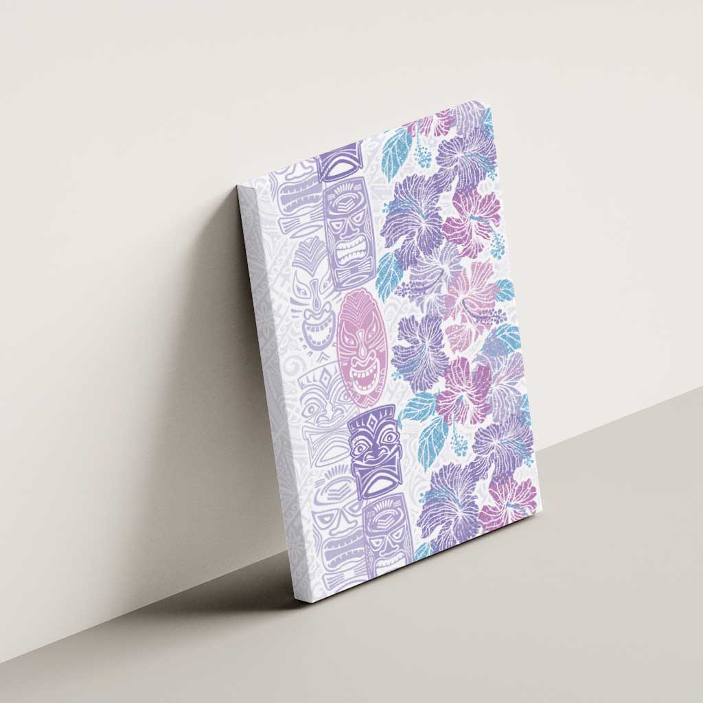 Christmas Aloha Hawaii Tiki Canvas Wall Art Hibiscus Winter Colors - Polynesian Pride