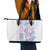 Christmas Aloha Hawaii Tiki Leather Tote Bag Hibiscus Winter Colors - Polynesian Pride