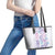 Christmas Aloha Hawaii Tiki Leather Tote Bag Hibiscus Winter Colors - Polynesian Pride