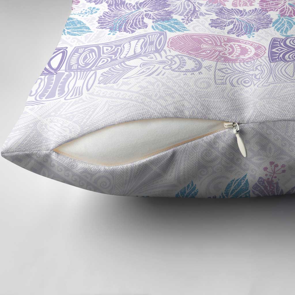 Christmas Aloha Hawaii Tiki Pillow Cover Hibiscus Winter Colors - Polynesian Pride